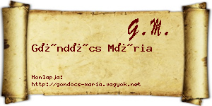Göndöcs Mária névjegykártya
