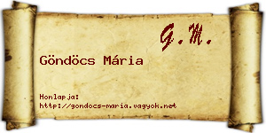 Göndöcs Mária névjegykártya