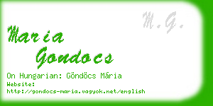 maria gondocs business card